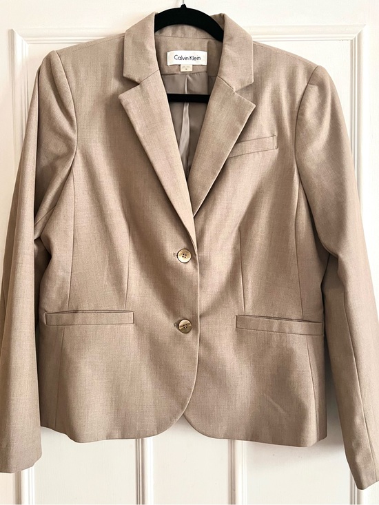 Calvin Klein Jackets & Blazers - Calvin Klein Light Beige Women's Two-Button Blazer